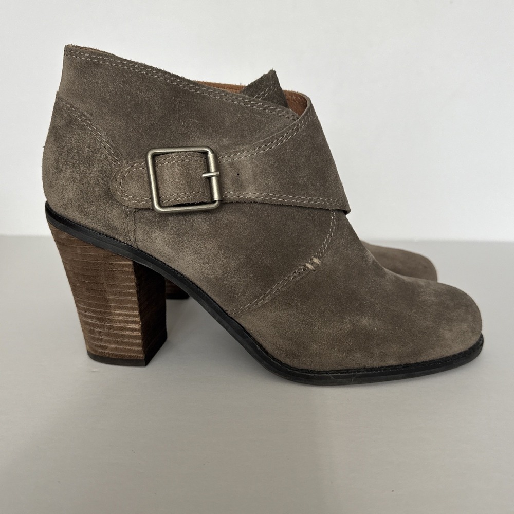 Lucky Brand Ankle Boot‎ Women 10 Mickie Gray Suede Round Toe Shootie Bohemian